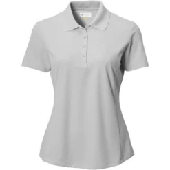 Greg Norman Women's Short Sleeve Protek Micro Pique Polo -Golf Bag Sales Shark Grey 74994.1633463944