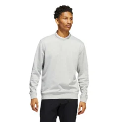 ADIDAS Go-To Crewneck Pullover -Golf Bag Sales adidas go to crewneck pullover grey two white 01 42594.1676593974