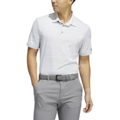 ADIDAS Spacedye Stripe Polo -Golf Bag Sales adidas spacedye stripe polo white grey three 01 78633.1647963242