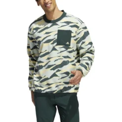 ADIDAS Texture Print Crewneck 13 ADIDAS Texture Print Crewneck -Golf Bag Sales adidas texture print crewneck linen green almost yellow 01 13122.1673903783