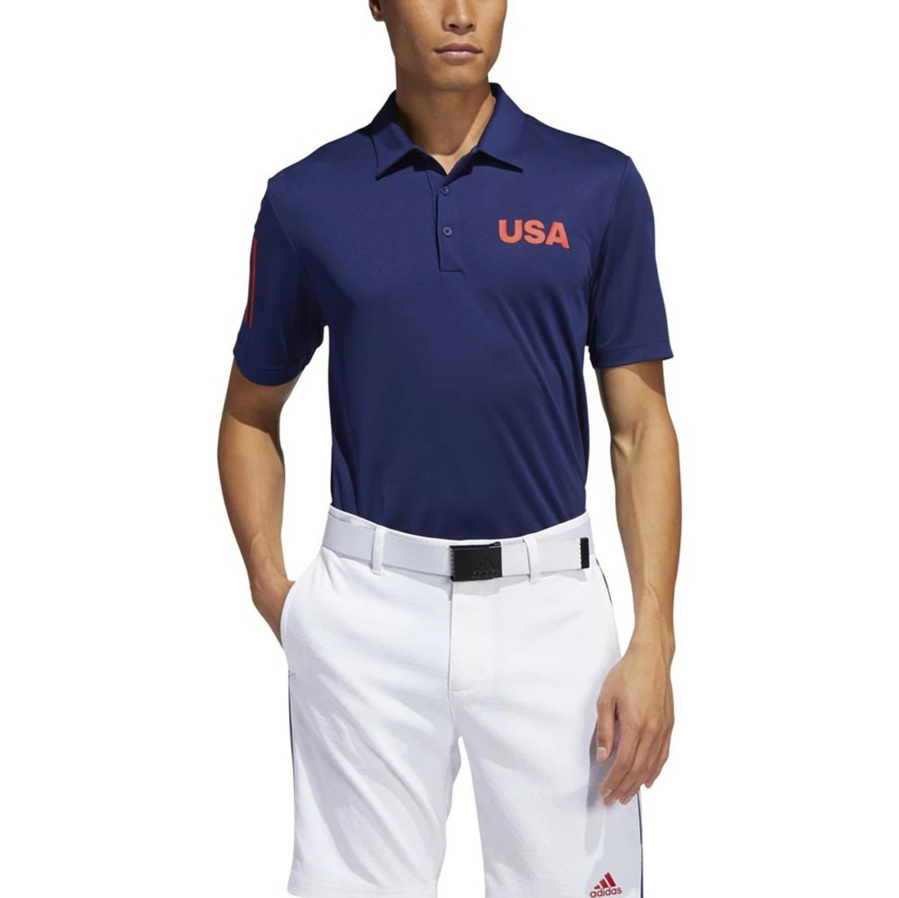 ADIDAS Ultimate365 USA Golf Solid Polo 1 ADIDAS Ultimate365 USA Golf Solid Polo
