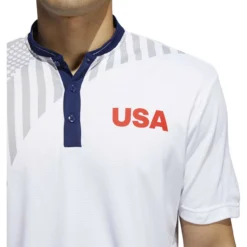 ADIDAS USA Olympics Friday Polo -Golf Bag Sales adidas usa olympics friday polo white grey two dark blue 03 67774.1659042797