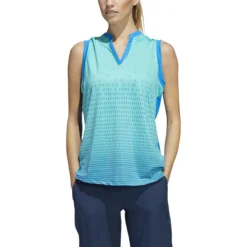 ADIDAS Women's Gradient Sleeveless Polo 8 ADIDAS Women's Gradient Sleeveless Polo -Golf Bag Sales adidas womens gradient sleeveless polo blue rush 01 44395.1647972220