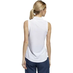 ADIDAS Women's Primeblue Ottoman Stripe Sleeveless Polo -Golf Bag Sales adidas womens primeblue ottoman stripe sleeveless polo white 02 61424.1647972767