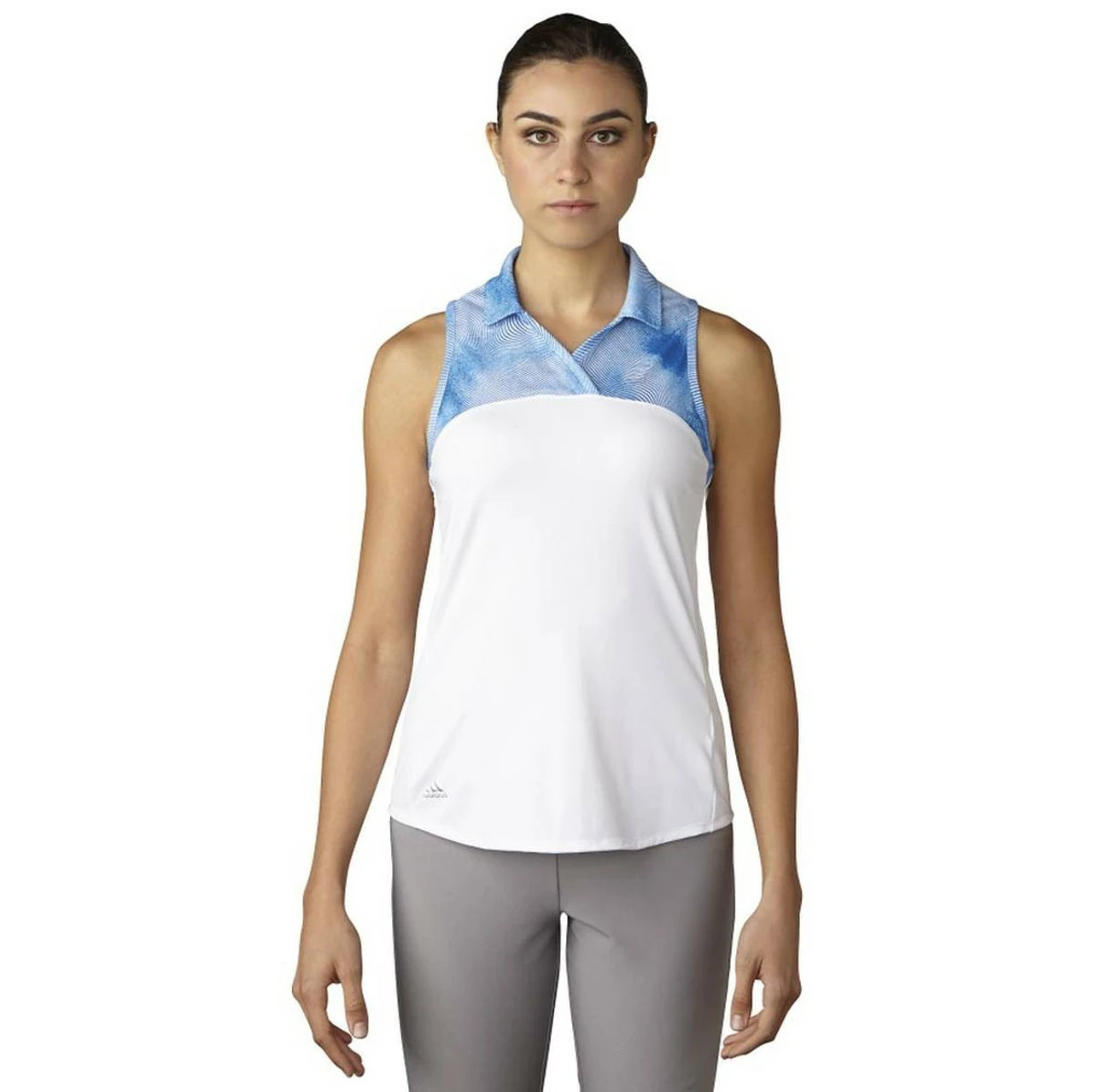 ADIDAS Women's Printed Sport Mesh Sleeveless Polo 5 ADIDAS Women's Printed Sport Mesh Sleeveless Polo - Image 5