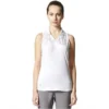 ADIDAS Women's Printed Sport Mesh Sleeveless Polo