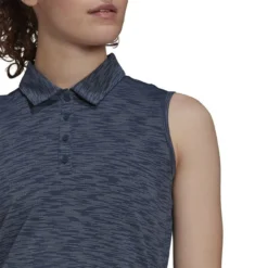 ADIDAS Women's Spacedye Sleeveless Polo -Golf Bag Sales adidas womens spacedye sleeveless polo crew navy white 03 68517.1631905890