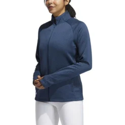 ADIDAS Women's Textured Layer Jacket -Golf Bag Sales adidas womens textured layer jacket crew navy 01 14227.1633102077