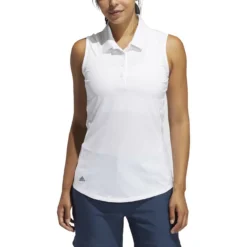 ADIDAS Women's Ultimate 365 Solid Sleeveless Polo -Golf Bag Sales adidas womens ultimate 365 solid sleeveless polo white 01 85492.1662670227