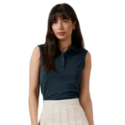Antigua Women's Tribute Sleeveless Polo -Golf Bag Sales antigua womens tribute sleeveless polo black 01 39501.1676588555