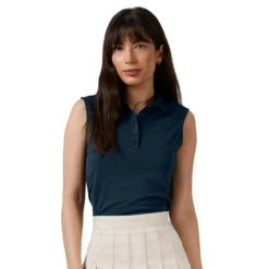 Antigua Women's Tribute Sleeveless Polo -Golf Bag Sales antigua womens tribute sleeveless polo navy 01 01458.1676588947