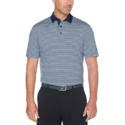 Callaway 3-Color Stripe Polo -Golf Bag Sales callaway 3 color stripe polo medieval blue 01 67736.1676576368