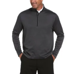 Callaway Midweight Waffle Knit Fleece 1/4 Zip -Golf Bag Sales callaway midweight waffle knit fleece 1 4 zip caviar sahde heather 01 09528.1659042872