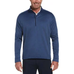 Callaway Midweight Waffle Knit Fleece 1/4 Zip -Golf Bag Sales callaway midweight waffle knit fleece 1 4 zip dark moody blue heather 01 29115.1659042872