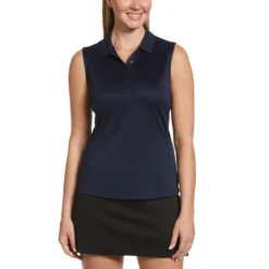 Callaway Women's Solid Knit Sleeveless Polo -Golf Bag Sales callaway womens solid knit sleeveless polo peacoat 01 14769.1656597778
