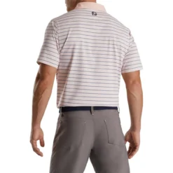 FootJoy Accented Stripe Lisle Self Collar Polo -Golf Bag Sales footjoy accented stripe lisle self collar polo quartz pink white graphite 02 72553.1673906120