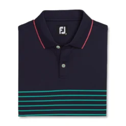 FootJoy Breton Stripe Stretch Pique Knit Collar Polo -Golf Bag Sales footjoy breton stripe stretch pique knit collar polo sea green watermelon 04 05730.1673904040