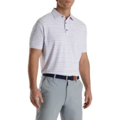 FootJoy Chalk Line Print Stretch Pique Self Collar Polo