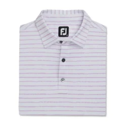 FootJoy Chalk Line Print Stretch Pique Self Collar Polo -Golf Bag Sales footjoy chalk line print stretch pique self collar polo white lavender 04 90151.1673907073
