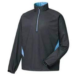 FootJoy FJ HydroKnit Rain Pullover -Golf Bag Sales footjoy fj hydroknit rain pullover charcoal light blue 01 28792.1659043372