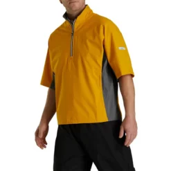FootJoy FJ Hydrolite Short Sleeve Rain Shirt -Golf Bag Sales footjoy fj hydrolite short sleeve rain shirt mustard charcoal black 02 66255.1676494358