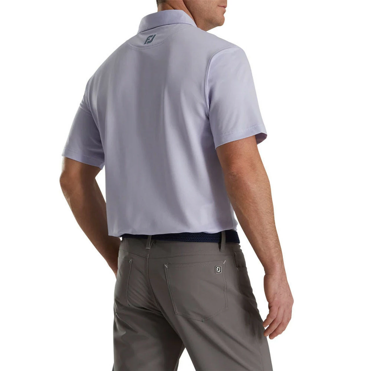 FootJoy Heather Stretch Pique Solid Self Collar Polo - FJ Logo 2 FootJoy Heather Stretch Pique Solid Self Collar Polo - FJ Logo - Image 2