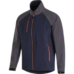 FootJoy HydroTour Rain Jacket -Golf Bag Sales footjoy hydrotour rain jacket navy charcoal orange 01 82710.1646061159
