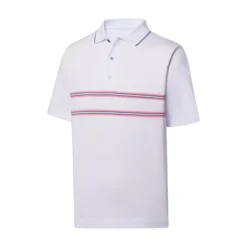 FootJoy Lisle Double Bend Knit Collar Polo -Golf Bag Sales footjoy lisle double bend knit collar polo white 01 18950.1648733072