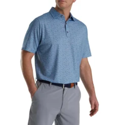 FootJoy Mini Floral Print Lisle Self Collar Polo