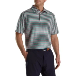 FootJoy Multi Stripe Lisle Self Collar Polo
