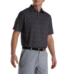 FootJoy Paint Splatter Print Lisle Self Collar Polo