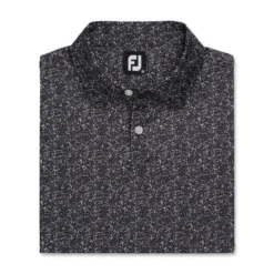 FootJoy Paint Splatter Print Lisle Self Collar Polo -Golf Bag Sales footjoy paint splatter print lisle self collar polo black white 04 05179.1673905634
