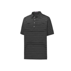FootJoy Pique Mixed Stripe Self Collar Polo -Golf Bag Sales footjoy pique mixed stripe self collar polo black white 01 62661.1632336474