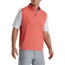 FootJoy Stretch Woven Vest With Knit Accents 28 FootJoy Stretch Woven Vest With Knit Accents -Golf Bag Sales footjoy stetch woven vest with knit accents coral 01 34890.1673907371