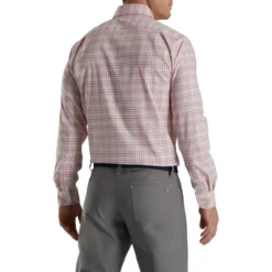 FootJoy Super Soft Woven Plaid Shirt -Golf Bag Sales footjoy super soft woven plaid shirt white coral pink graphite 02 41662.1671651357