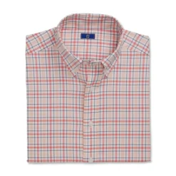 FootJoy Super Soft Woven Plaid Shirt -Golf Bag Sales footjoy super soft woven plaid shirt white coral pink graphite 04 59205.1671650321