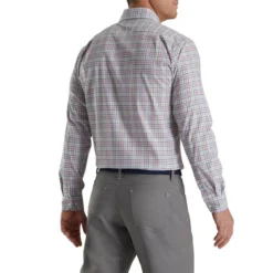 FootJoy Super Soft Woven Plaid Shirt -Golf Bag Sales footjoy super soft woven plaid shirt white lavender sage navy 02 01675.1671652811