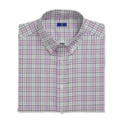 FootJoy Super Soft Woven Plaid Shirt -Golf Bag Sales footjoy super soft woven plaid shirt white lavender sage navy 04 33254.1671653509