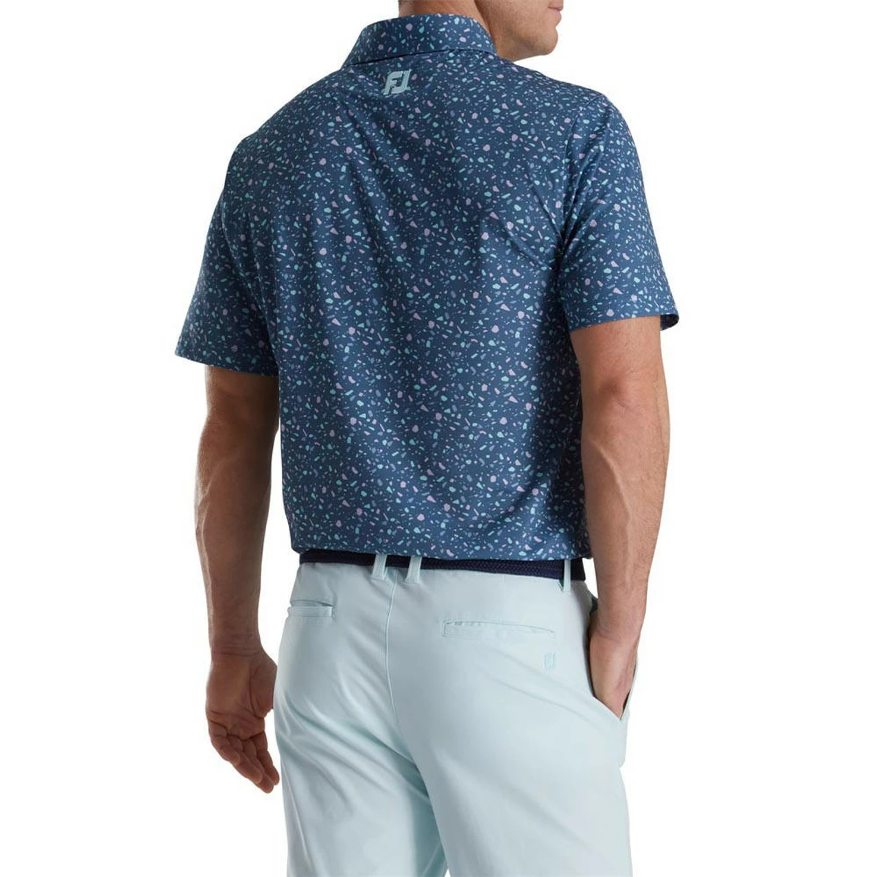FootJoy Terrazzo Print Lisle Self Collar Polo 2 FootJoy Terrazzo Print Lisle Self Collar Polo - Image 2