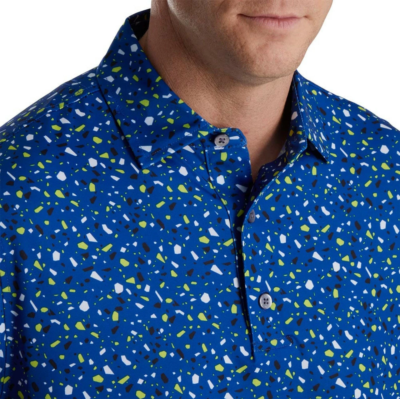 FootJoy Terrazzo Print Lisle Self Collar Polo 7 FootJoy Terrazzo Print Lisle Self Collar Polo - Image 7
