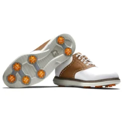 FootJoy Men's Traditions Golf Shoes -Golf Bag Sales footjoy traditions golf shoes white brown gray 06 61932.1668608804