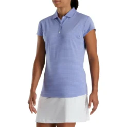 FootJoy Women's Cap Sleeve Tonal Stripe Polo -Golf Bag Sales footjoy womens cap sleeve tonal stripe polo violet 01 21198.1673899944