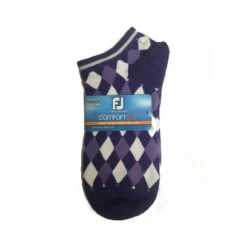 FootJoy Women's ComfortSof Low Cut Argyle Print Fashion Sock -Golf Bag Sales footjoy womens comfortsof low cut argyle print fashion sock purple 01 87628.1673901045