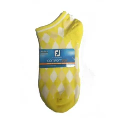 FootJoy Women's ComfortSof Low Cut Argyle Print Fashion Sock -Golf Bag Sales footjoy womens comfortsof low cut argyle print fashion sock yellow 01 58495.1673906436