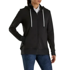 FootJoy Women's Full-Zip Hoodie - Prior Generation -Golf Bag Sales footjoy womens full zip hoodie black 02 17863.1633109708
