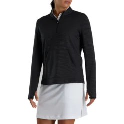 FootJoy Women's Half-Zip Tonal Stripe Mid-Layer 34 FootJoy Women's Half-Zip Tonal Stripe Mid-Layer -Golf Bag Sales footjoy womens half zip tonal stripe mid layer black 02 75082.1676576889