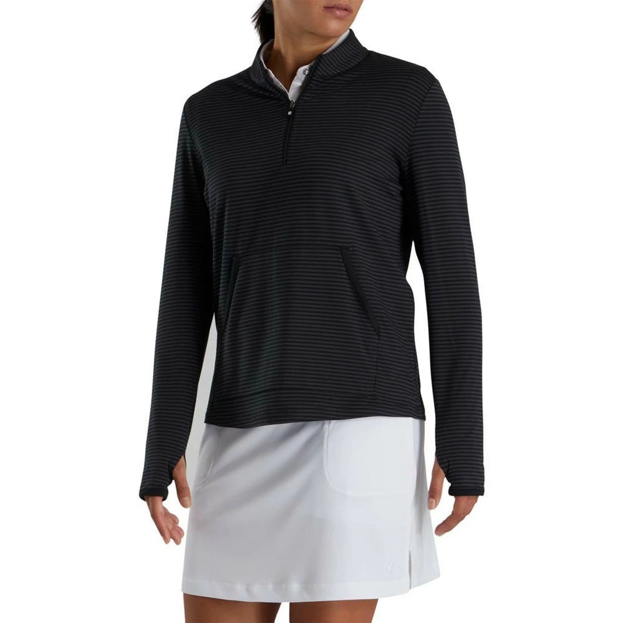 FootJoy Women's Half-Zip Tonal Stripe Mid-Layer 3 FootJoy Women's Half-Zip Tonal Stripe Mid-Layer - Image 3