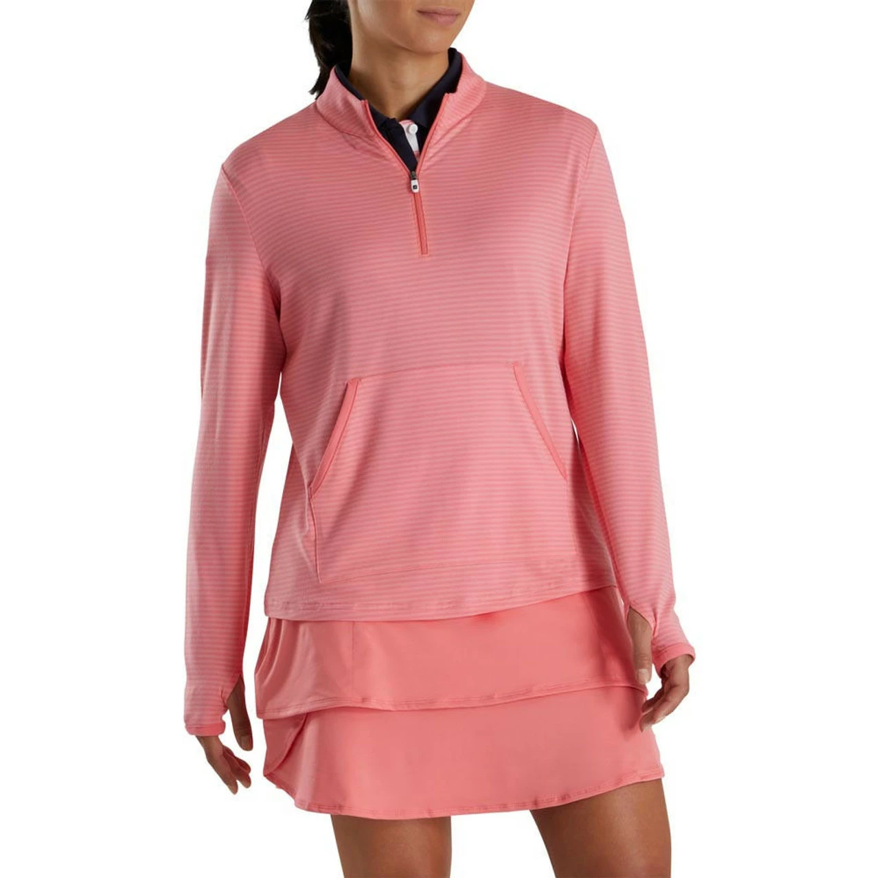 FootJoy Women's Half-Zip Tonal Stripe Mid-Layer 12 FootJoy Women's Half-Zip Tonal Stripe Mid-Layer - Image 12