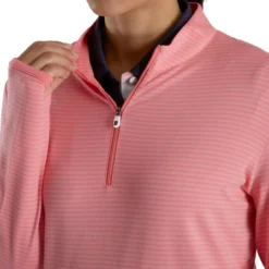 FootJoy Women's Half-Zip Tonal Stripe Mid-Layer 46 FootJoy Women's Half-Zip Tonal Stripe Mid-Layer -Golf Bag Sales footjoy womens half zip tonal stripe mid layer bright coral 04 64128.1676578049