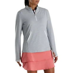 FootJoy Women's Half-Zip Tonal Stripe Mid-Layer 50 FootJoy Women's Half-Zip Tonal Stripe Mid-Layer -Golf Bag Sales footjoy womens half zip tonal stripe mid layer grey 02 13647.1676594799